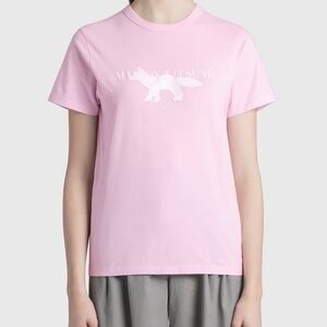 Maison Kitsune Fox Stamp Classic T-shirt Small Pink